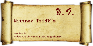 Wittner Iziás névjegykártya